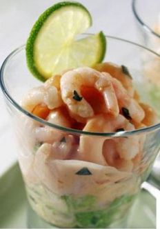 Prawn Cocktail Recipe with Lettuce & Marie Rose Sauce.